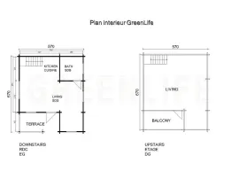 Vente CHALET BOIS MASSIF GreenLife©, en kit / ANNA 60