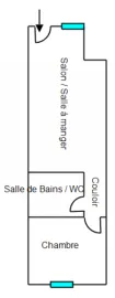 Location Appartement T2 avec grand jardin Centre Castillon la Bataille
