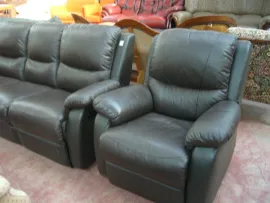 Meubles Canapé cuir avec fauteuil cuir, promotion