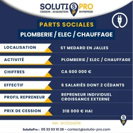Vente ENTREPRISE  ELECTRICITÉ , PLOMBERIE