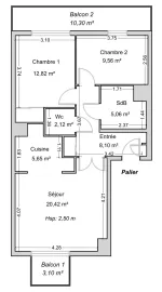 Vente Appartement 3 pièces avec balcon - Boulogne