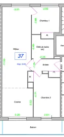 Vente Appartement 3 pièces avec balcon - Saint-Ouen