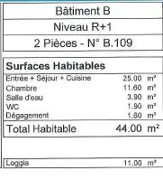 Location Appartement T2 44m² à null
