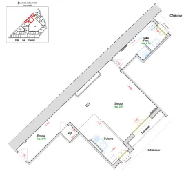 Vente GRAND STUDIO SUR COUR