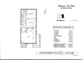 Location Beau F3 de 64m² dans résidence calme