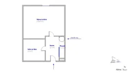 Location Beau studio meublé et rénové 26m² lumineux