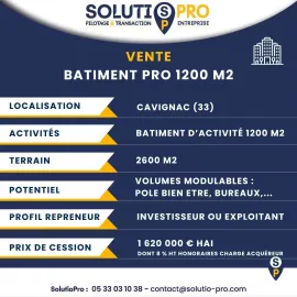 ENSEMBLE IMMOBILIER 6 COMMERCES 1200 M2 Cavignac