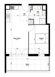 Vente Appartement  - Appartement  - 2 pièces  - 40.0 m²