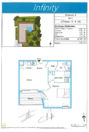 Location T2 / 42 m² / Pessac / Nu
