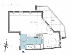 Vente Appartement  - Appartement  - 2 pièces  - 58.2 m²