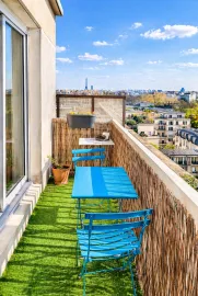 Vente Puteaux Bellini – 3 pièces traversant de 64 m², dernier étage, balcon, parking, cave, vue Tour Eiffel