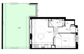 Vente Appartement T2 de 43m2 à Ivry avec jardin