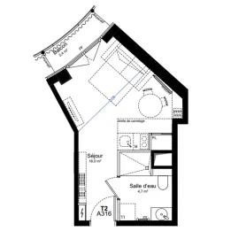 Vente Studio au coeur du 14ème arrondissement