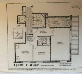 Location Beau 3P 68m² à Villejuif très calme