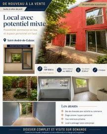 Local professionnel avec étage et terrasse Saint-André-de-Cubzac