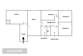 Colocation 1 chambre disponible en colocation