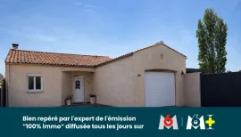 Vente MAISON - PLAIN PIED - 2 CHAMBRES - BUREAU - GARAGE - JARDIN