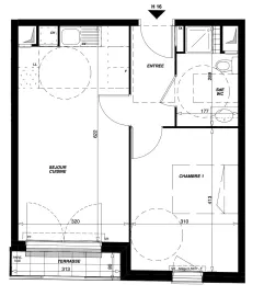 Vente T2 pièces avec balcon - ST OUEN L'AUMONE