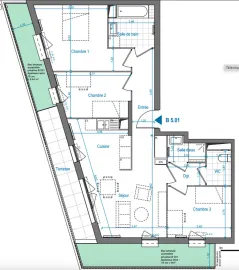 Vente Appartement T4 avec terrasse – St Denis