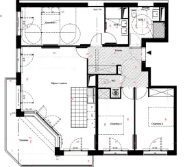 Vente Appartement T4 avec terrasse – Saint-Cloud