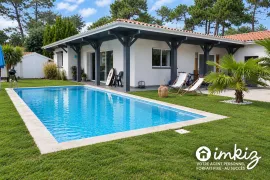 Maison 5 p. piscine, dépendances - plage à pieds Biscarrosse