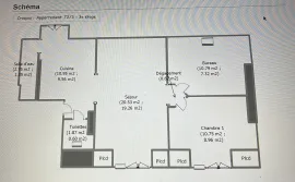Location Beau 3 pièces meublé 48m2 proche Gare de Melun