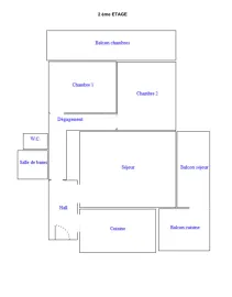 Location Appartement  - 3 pièces  - 71.76 m²