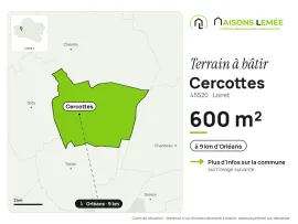 Vente Terrain à bâtir 600 m² à Cercottes
