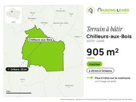 Vente Terrain à bâtir 905 m² viabilisé à Chilleurs-aux-Bois