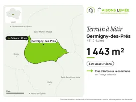 Vente Terrain à bâtir 1 443 m² à Germigny-des-Prés