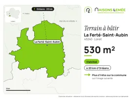 Vente Terrain à bâtir 530 m² viabilisé à La Ferté-Saint-Aubin