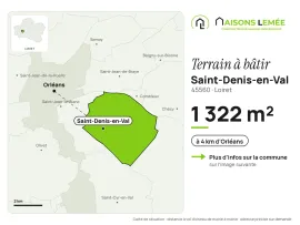 Vente Terrain à bâtir 1 322 m² à Saint-Denis-en-Val