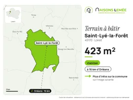 Vente Terrain à bâtir 423 m² viabilisé à Saint-Lyé-la-Forêt