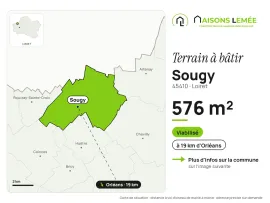 Terrain à bâtir 576 m² viabilisé à Sougy Sougy
