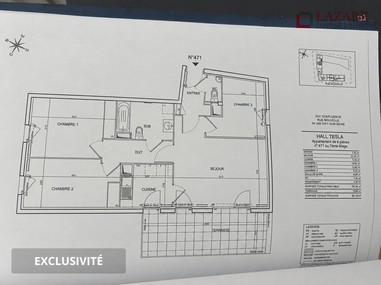Location A LOUER beau T3 avec parking et terrasse