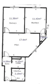 Location Charmant 3 pièces 53m² meublé vue Tour Eiffel